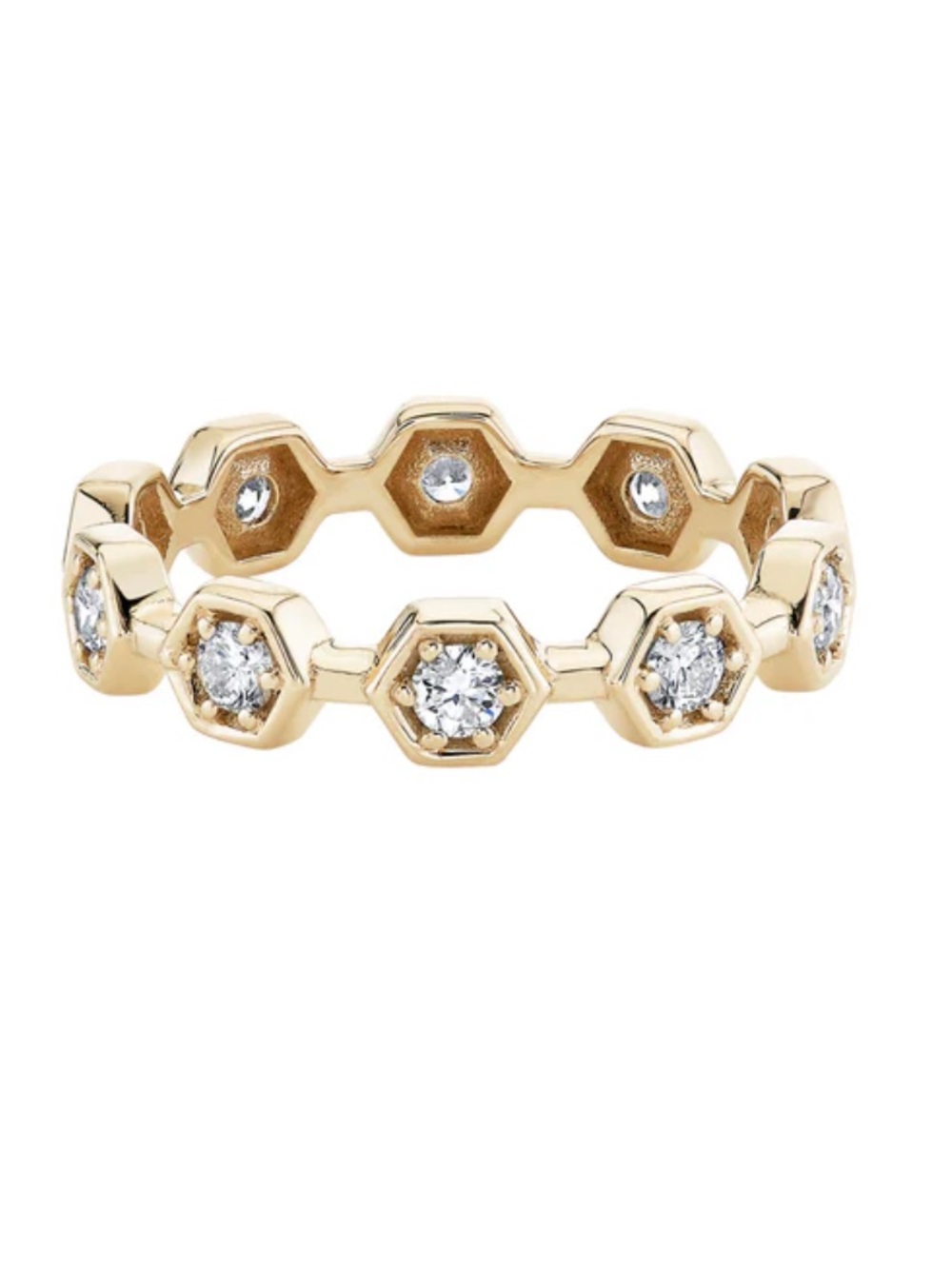 Ariel Gordon Hexagon Diamond Halo Band